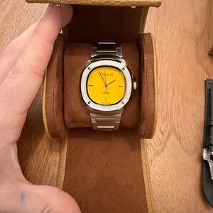 Bold Yellow Dial Men's Watch